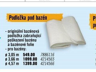 Podložka pod bazén