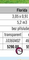 Florida transparent 3,05 x 0,91 m