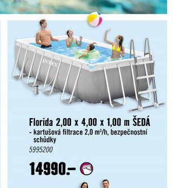 Florida 2,00 x 4,00 x 1,00 m ŠEDÁ
