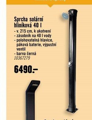 Sprcha solární hliníková 40 l