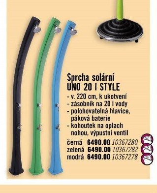 Sprcha solární UNO 20 l STYLE