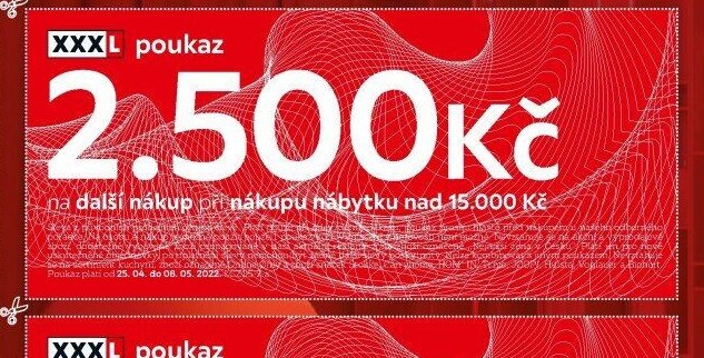 XXXL poukaz 2.500 Kč