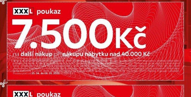 XXXL poukaz 7.500 Kč