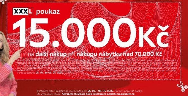 XXXL poukaz 15.000 Kč