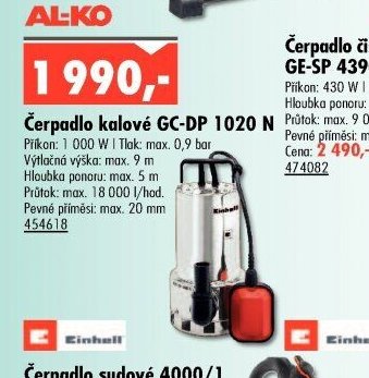 Čerpadlo kalové GC-DP 1020 N
