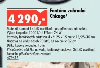 Fontána zahradní Chicago