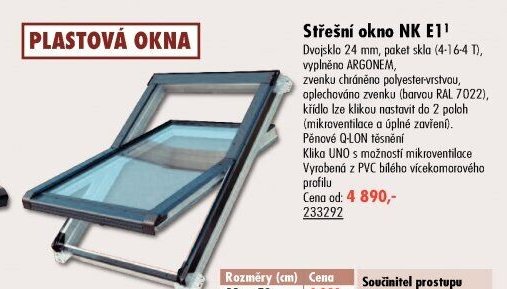 Střešní okno NK E1
