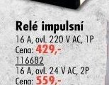 Relé impulsní (16 A, ovl. 220 V AC, 1P)