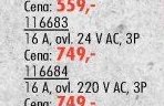 Relé impulsní (16 A, ovl. 24 V AC, 3P)