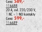 Relé instalační (20 A, 1 NC + 1 NO kontakty)