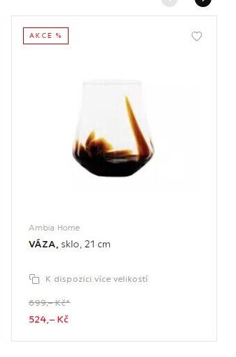 VÁZA, sklo, 21 cm