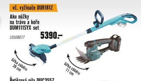 Aku nůžky na trávu a keře DUM111SYX set