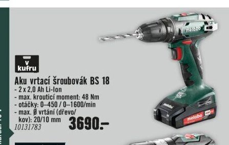 Aku vrtací šroubovák BS 18