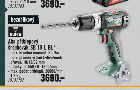 Aku příklepový šroubovák SB 18 L BL