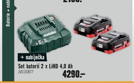 Set baterií 2 x LiHD 4,0 Ah + nabíječka