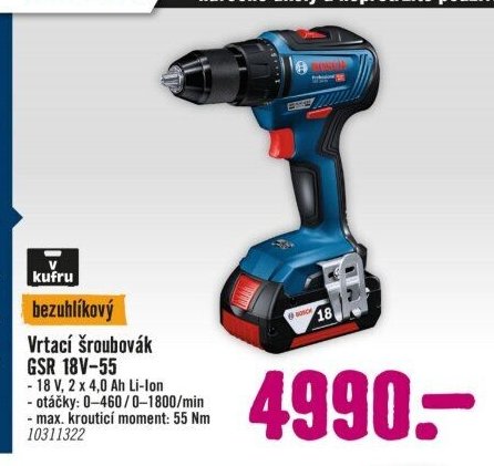 Vrtací šroubovák GSR 18V-55