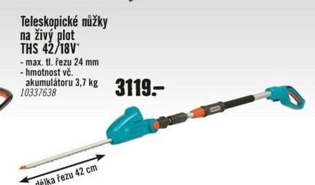 Teleskopické nůžky na živý plot THS 42/18V