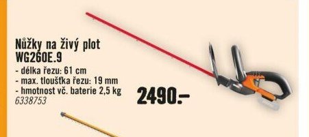 Nůžky na živý plot WG260E.9