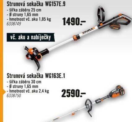Strunová sekačka WG163E.1