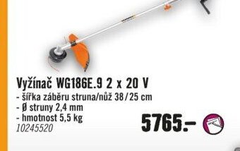 Vyžínač WG186E.9 2 x 20 V