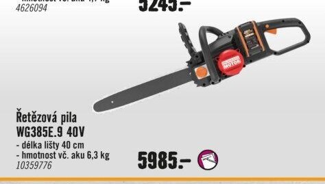 Řetězová pila WG385E.9 40V
