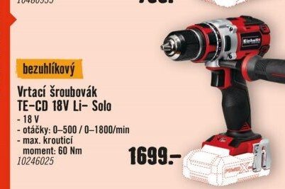 Vrtací šroubovák TE-CD 18V Li- Solo