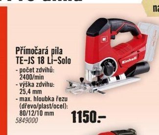 Přímočará pila TE-JS 18 Li-Solo