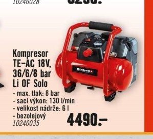 Kompresor TE-AC 18V, 36/6/8 bar Li OF Solo