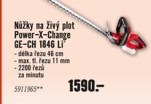 Nůžky na živý plot Power-X-Change GE-CH 1846 Li