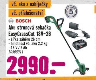 BOSCH Aku strunová sekačka EasyGrassCut 18V-26