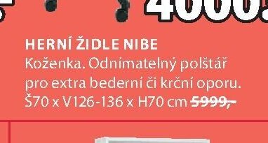 HERNÍ ŽIDLE NIBE