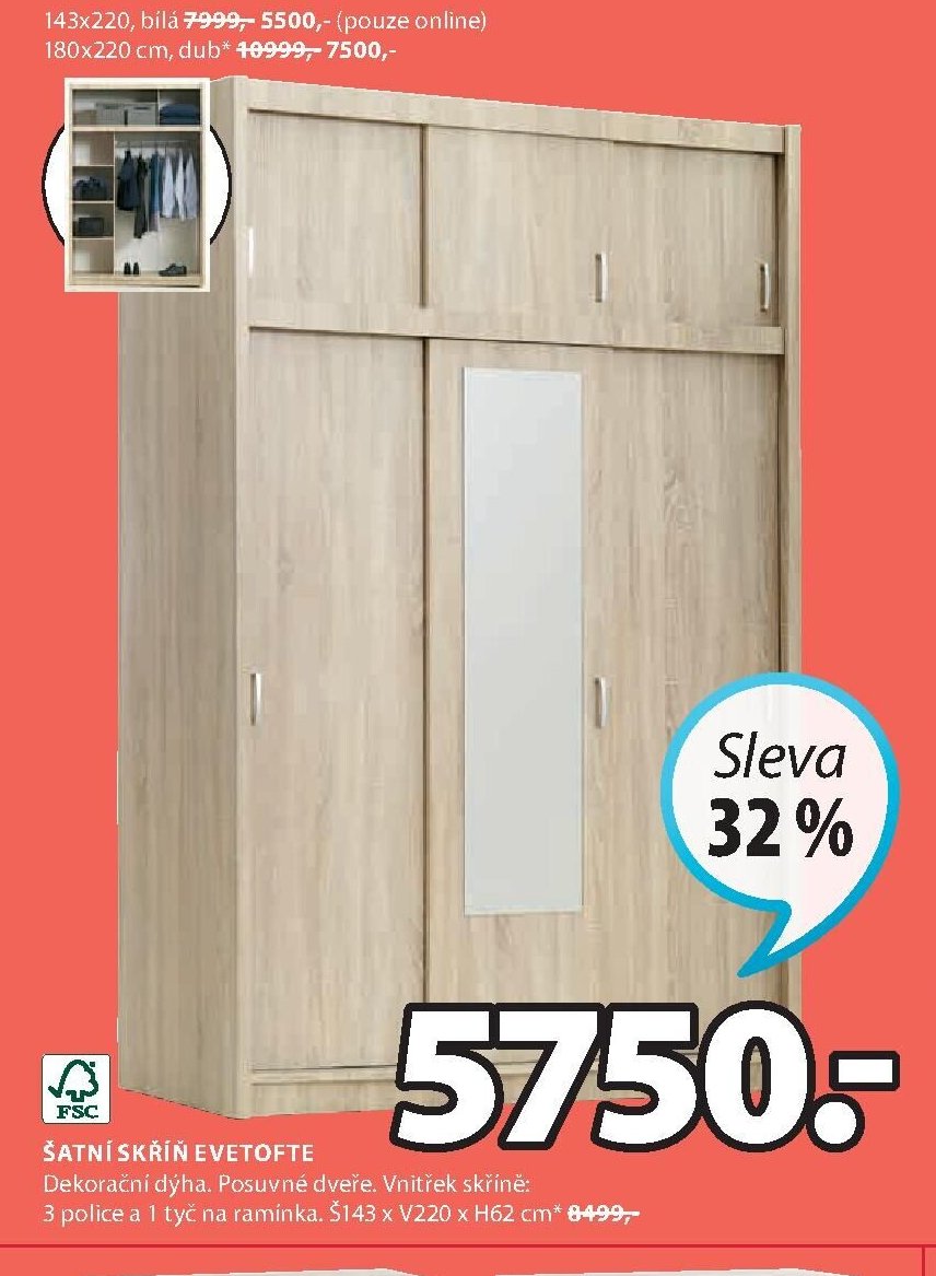 Šatní skříň EVETOFE