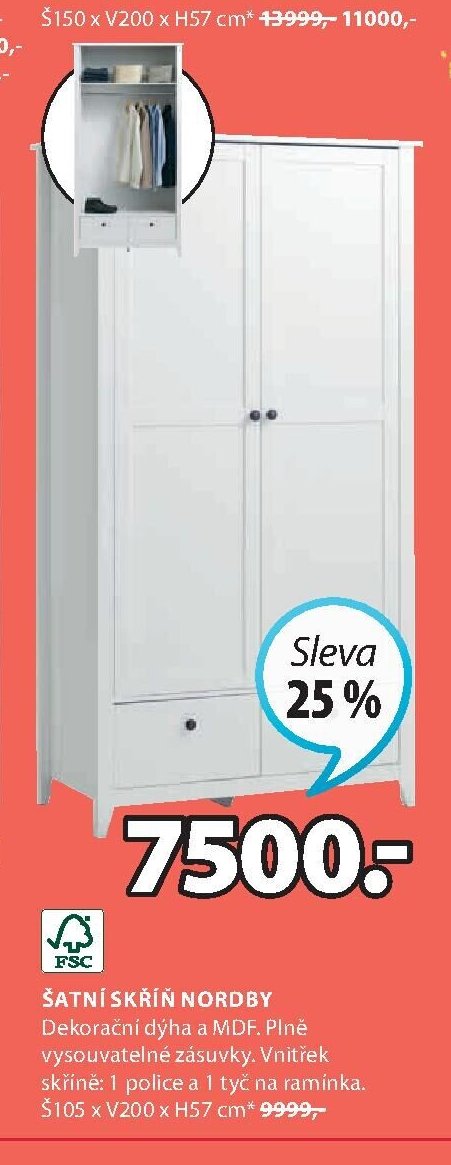 Šatní skříň NORDBY