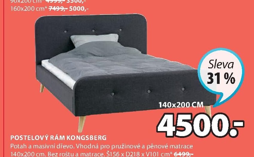 Postelový rám KONGSBERG