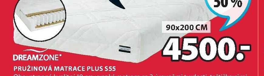 Pružinová matrace PLUS S55