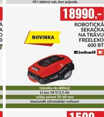 Robotická sekačka na trávu Einhell Freelexo 600 BT