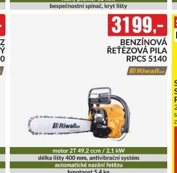 Benzínová řetězová pila Riwall RPCS 5140