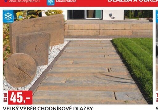VELKÝ VÝBĚR CHODNÍKOVÉ DLAŽBY