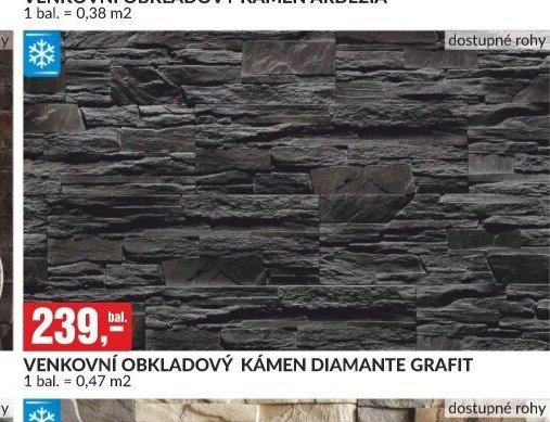 VENKOVNÍ OBKLADOVÝ KÁMEN DIAMANTE GRAFIT