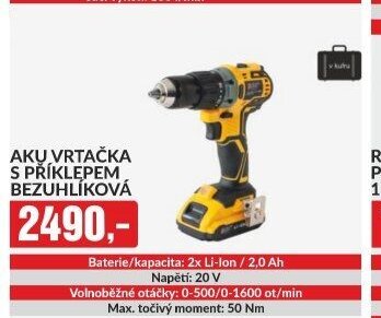 AKU VRTAČKA S PŘÍKLEPEM BEZUHLÍKOVÁ