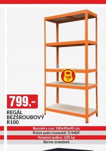 REGÁL BEZŠROUBOVÝ R100
