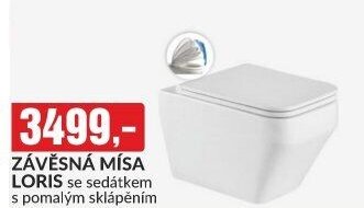 WC DELFI závěsné se sedátkem s pomalým sklápěním a tlačítkem