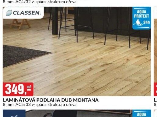 LAMINÁTOVA PODLAHA DUB MONTANA 8 mm, AC5/33 v-spára, struktura dřeva