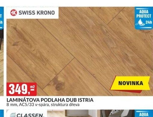 LAMINÁTOVA PODLAHA DUB ISTRIA 8 mm, AC5/33 v-spára, struktura dřeva