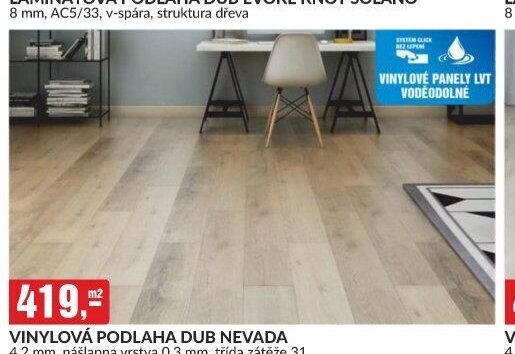VINYLOVÁ PODLAHA DUB NEVADA 4,2 mm, nášlapná vrstva 0,3 mm, třída zátěže 31