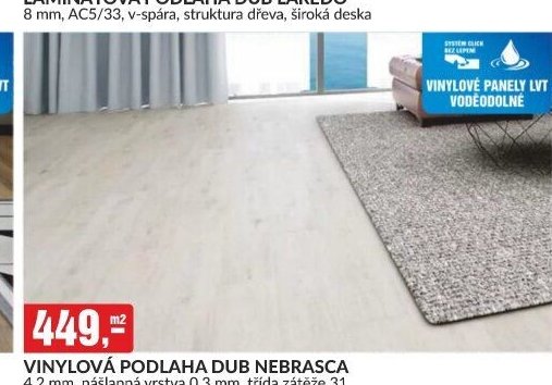 VINYLOVÁ PODLAHA DUB NEBRASCA 4,2 mm, nášlapná vrstva 0,3 mm, třída zátěže 31