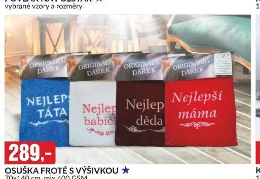 OSUŠKA FROTÉ S VÝŠIVKOU