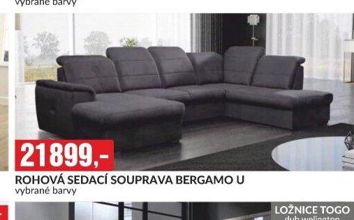 ROHOVÁ SEDACÍ SOUPRAVA BERGAMO U