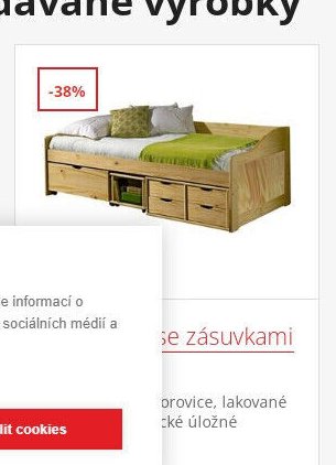 Postel se zásuvkami