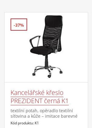 Kancelářské křeslo PREZIDENT černá K1